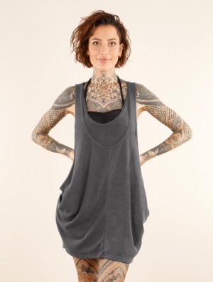Hauts Toonzshop Palani Sleeveless Tunic Femme Grise Foncé | ITQC46210