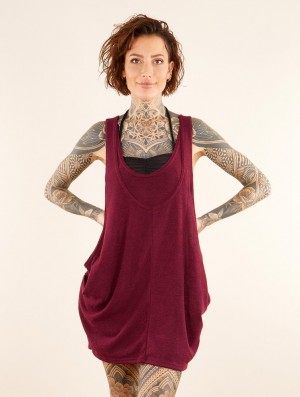 Hauts Toonzshop Palani Sleeveless Tunic Femme Wine | KZOQ02851