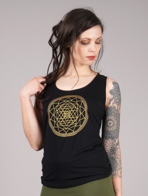 Hauts Toonzshop Sacred Geometry Top Femme Noir | NDJS89215