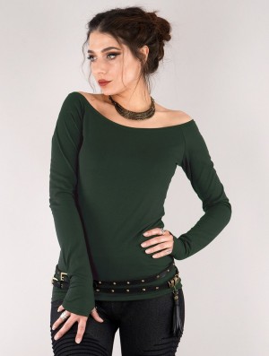 Hauts Toonzshop Saädiya Long Sleeve Top Femme Vert | COIS37691