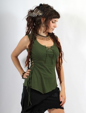 Hauts Toonzshop Sanjana Pixie Hood Top Femme Vert | PNLM51806