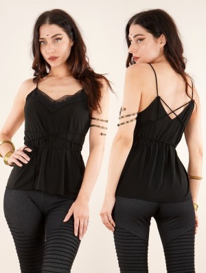 Hauts Toonzshop Topäaz Loose And Reversible Strappy Top Femme Noir | JAZE07913