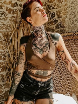 Hauts Toonzshop Zuma Crop Top Femme Taupe | DYHA09582
