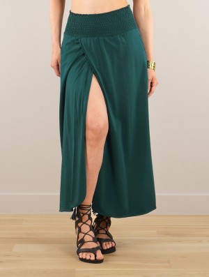 Jupe Toonzshop Dune Wrap Long Skirt Femme Emerald | CKPJ21954