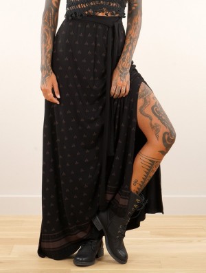 Jupe Toonzshop Eressea Umbas Printed Long Skirt Femme Noir | UXIE95368