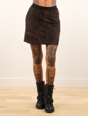 Jupe Toonzshop Minthara Africa Printed Mini Skirt Femme Noir | AUQM68504