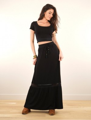 Jupe Toonzshop Nimue Long Skirt Femme Noir | NBEX68491