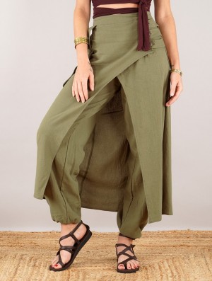 Jupe Toonzshop Wanda Harem Skirt Pants Femme Vert Olive Vert | KZIW58216