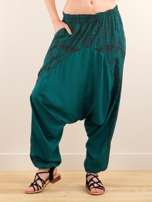 Pantalon Toonzshop Ginie Africa Printed Light Harem Pants Femme Noir | RJOG21743