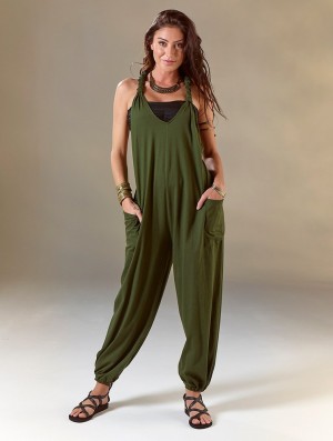 Pantalon Toonzshop Sampatti Harem Pant Overalls Femme Vert | MEWV83107
