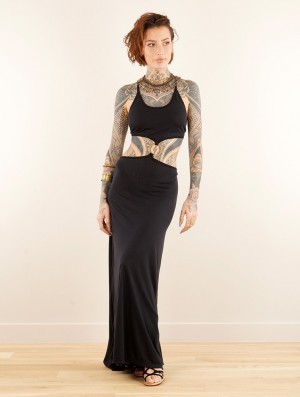 Peignoir Toonzshop Luwak Bare Back Strappy Long Dress Femme Noir | LABX56943