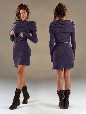 Peignoir Toonzshop Mantra Sweater Dress Femme Violette | NYTU73048